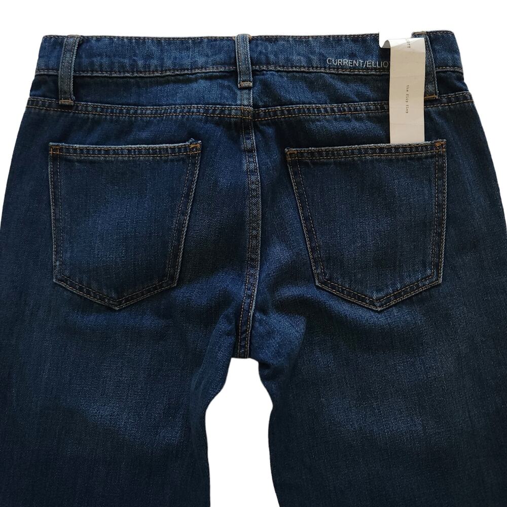 CURRENT/ELLIOTT The Flip Flop boot cut raw hem blue jeans in Westry Size 24 NEW - Picture 4 of 9